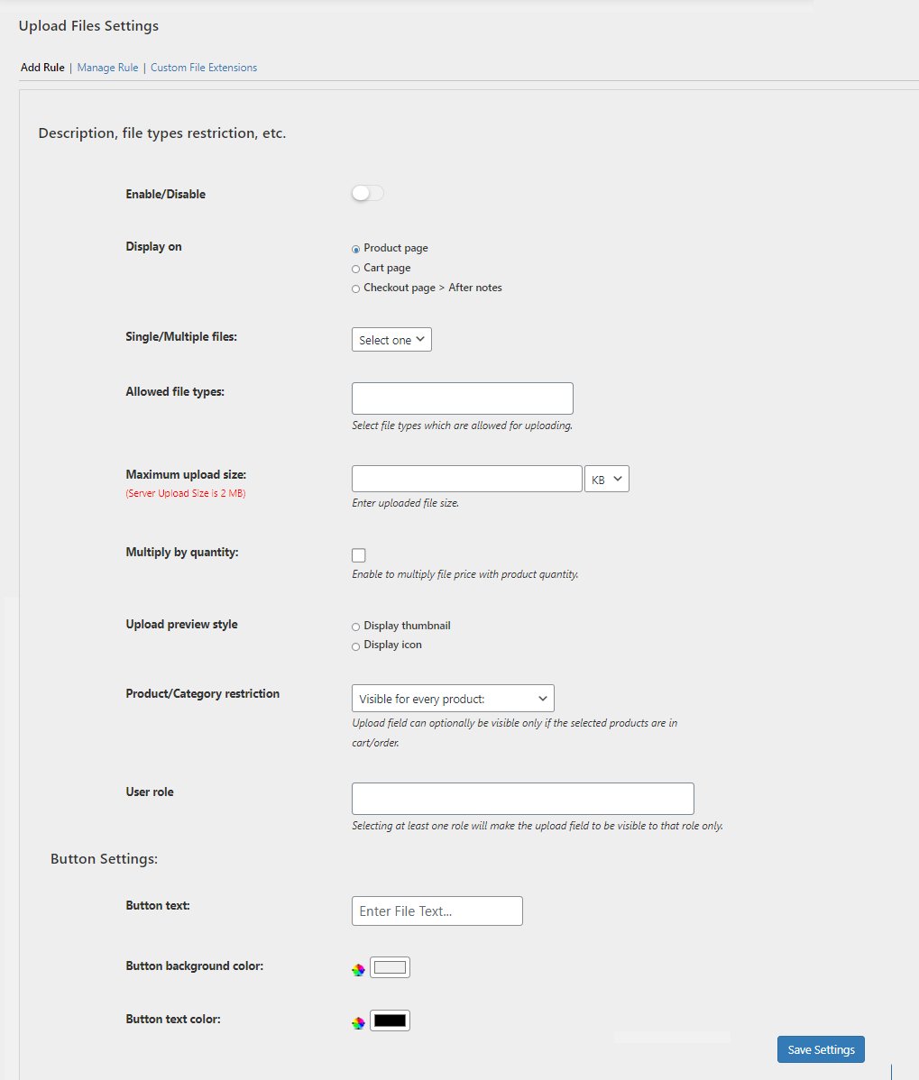 Upload Files Configuration Settings