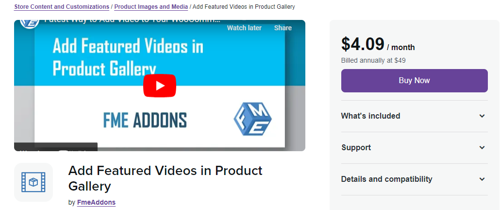 woocommerce featured video