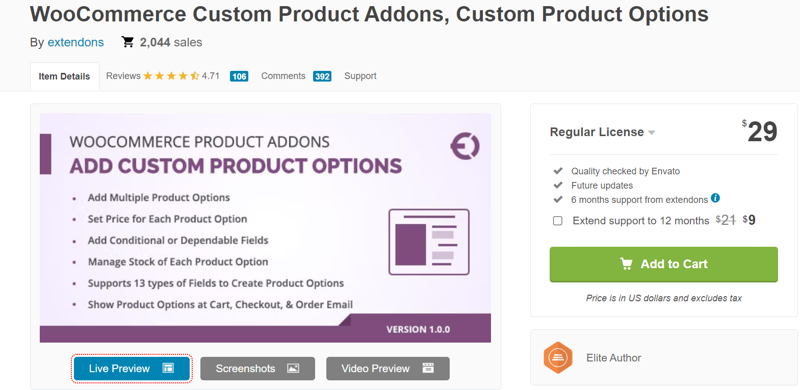 WooCOmmerce product addons